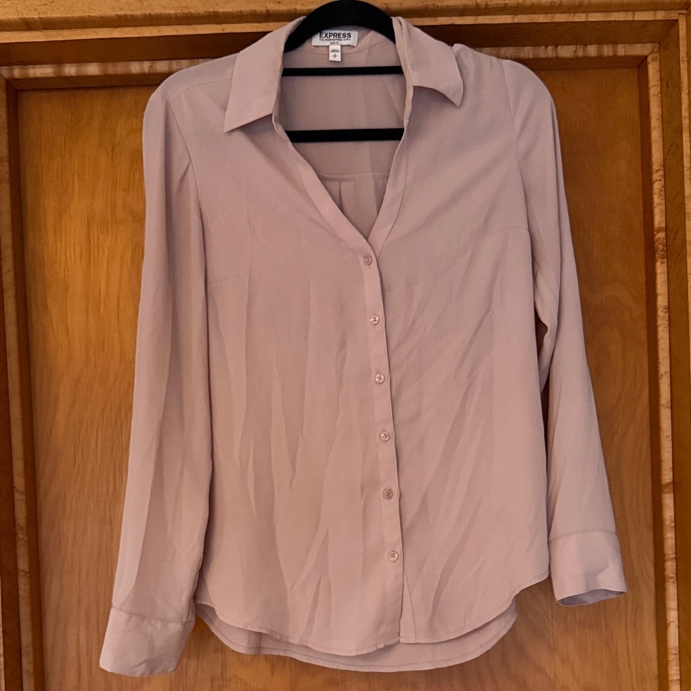 Express Women's Light Pink Button Down Shirt